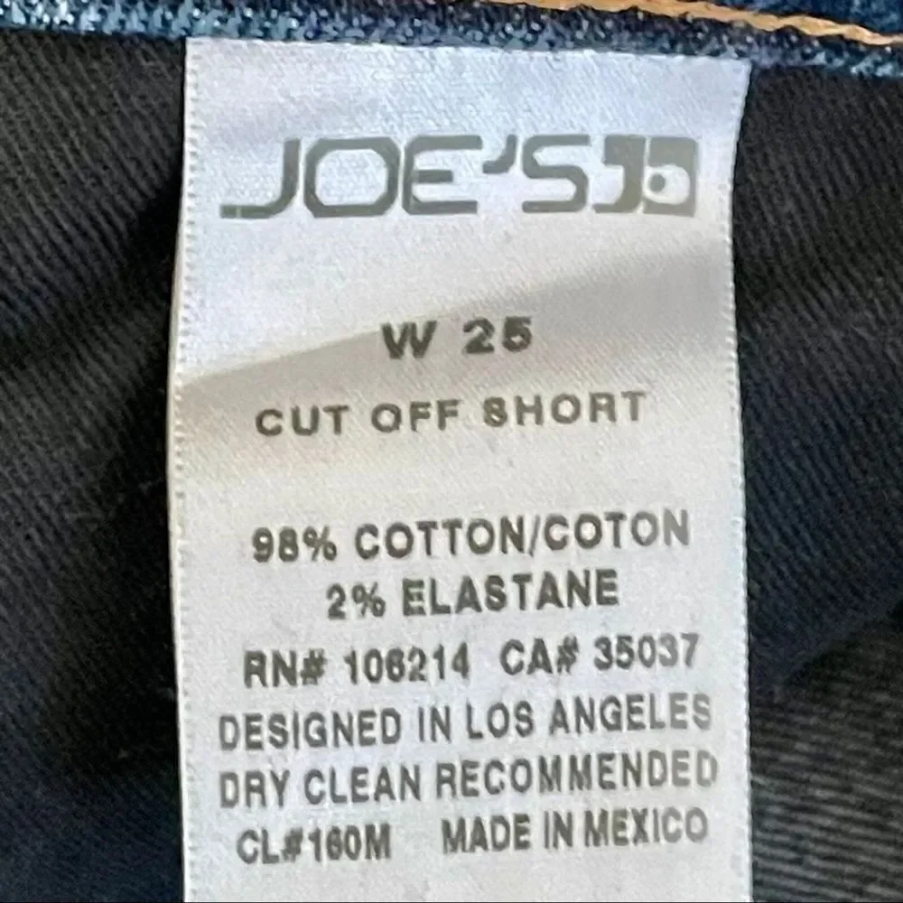 Joe's Jeans Blythe Distressed Blue Cutoff Shorts Size 25